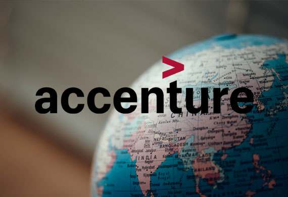 Accenture logo with a globe icon.