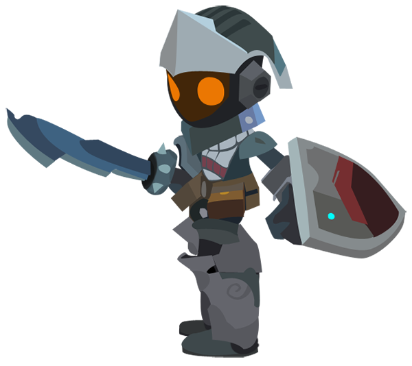 A spiral knight character from the game.